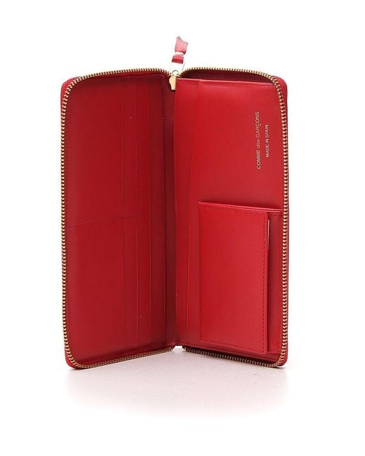 Comme des Garçons Red Comme Des Garçons Wallet Polka Dot Printed Zip-Around Wallet