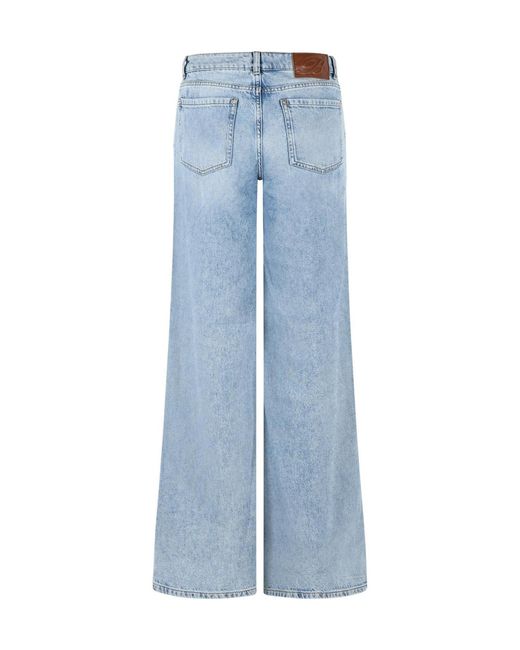 Blumarine Blue Washed Wide-Leg Jeans