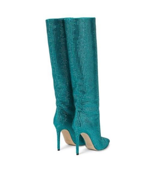 Paris Texas Green Holly Embellished Knee-High Boots