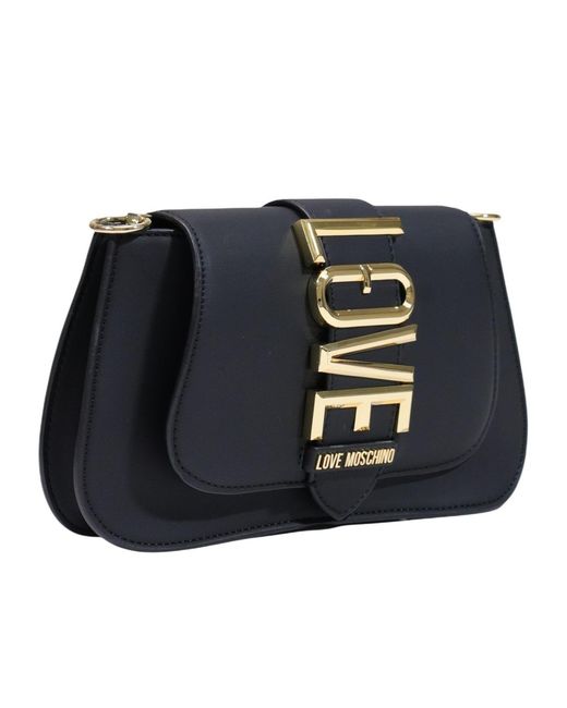 Moschino Black Flap Shoulder Bag