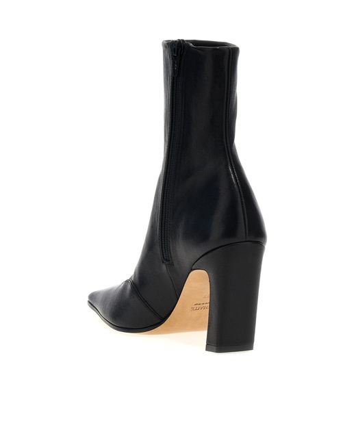 Khaite Black Nevada Square-Toe Ankle Boots
