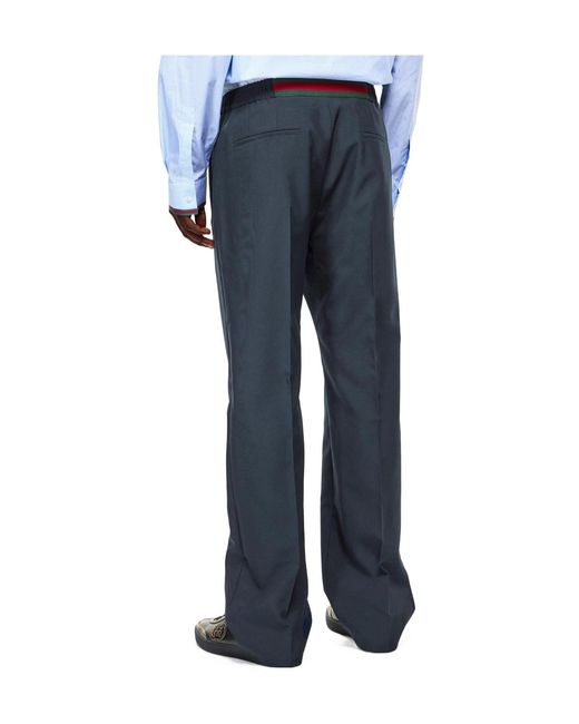 Gucci Blue Drawstring Casual Trousers for men