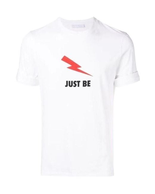 Neil Barrett White Lightning Pattern T-Shirt for men