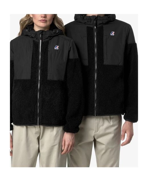K-Way Black Samson 4.0 Orsetto Full Zip Hoodie for men