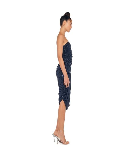 Norma Kamali Blue Diana Strapless Midi Dress