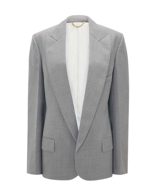 Victoria Beckham Gray Sculptural Sleeve Jacket
