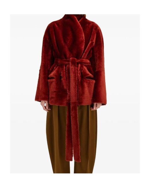Ferragamo Red Double-Breasted Coat