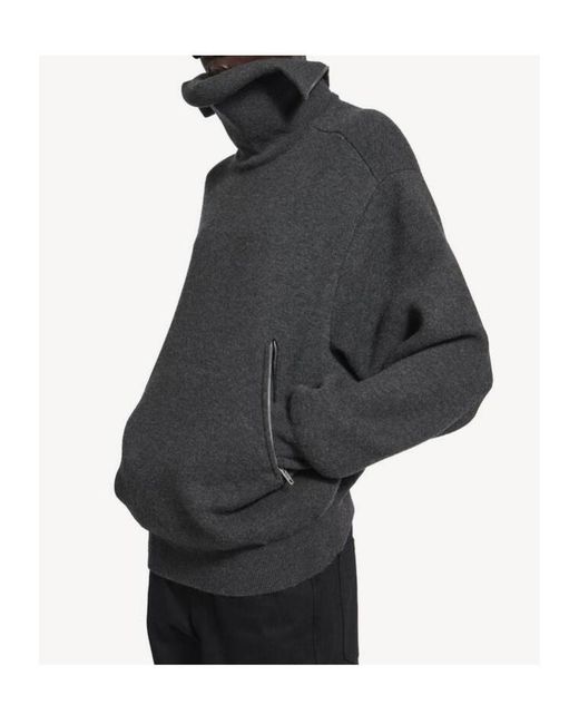 Balenciaga Gray Half-Zip Knitted Jumper