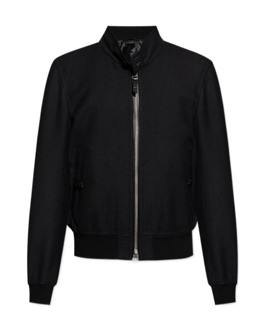 Tom Ford Black Zip-Fastening Bomber Jacket for men