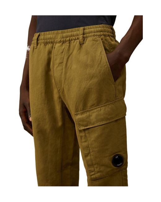 C P Company Green Lens Pocket Cargo Pants for men
