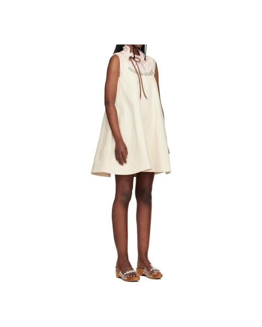 Simone Rocha Natural A-Line Mini Dress