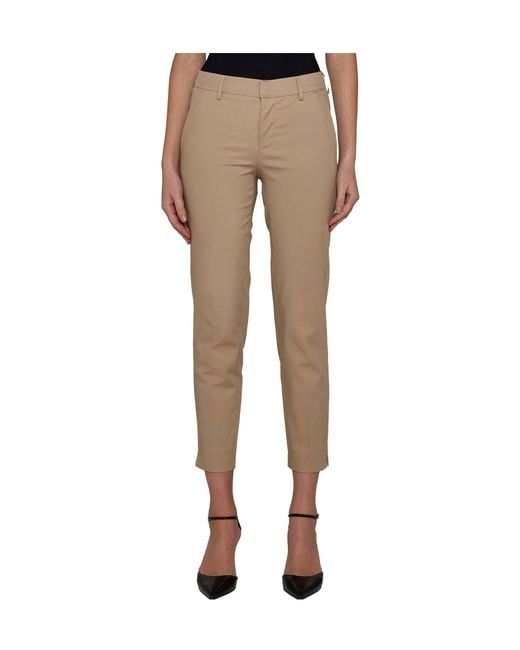 Pt Pantaloni Natural Straight-Leg Stretch-Cotton Trousers