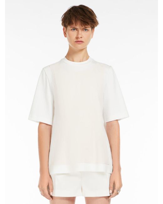 Sportmax White Panelled Howl T-Shirt