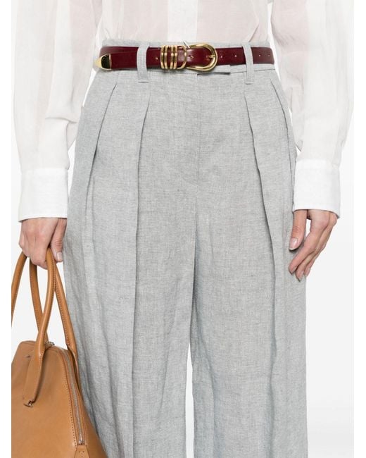 Brunello Cucinelli Gray Sparkling Sartorial Wide Trousers