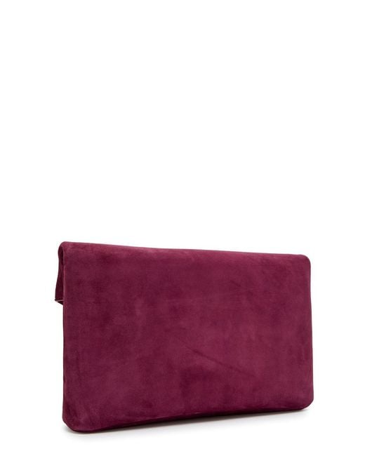 Saint Laurent Purple Suede Clutch
