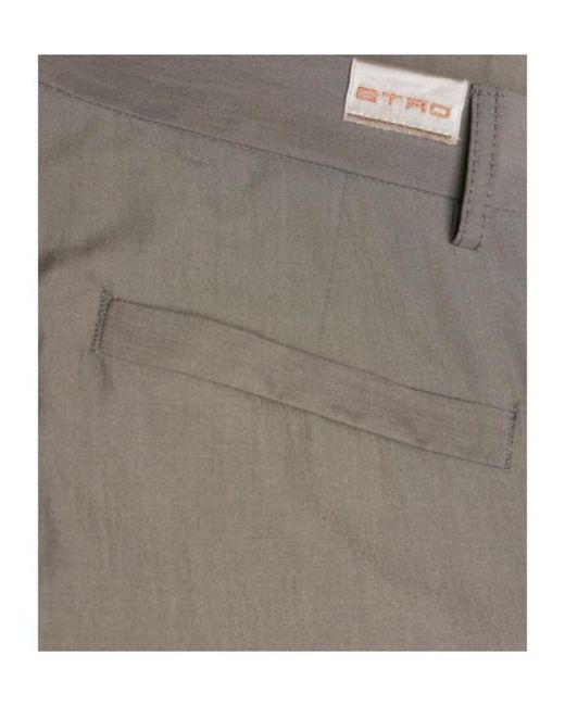 Etro Gray Logo-Patch Cargo Trousers for men
