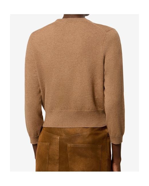Isabel Marant Natural Cotton And Wool Logo Cardigan