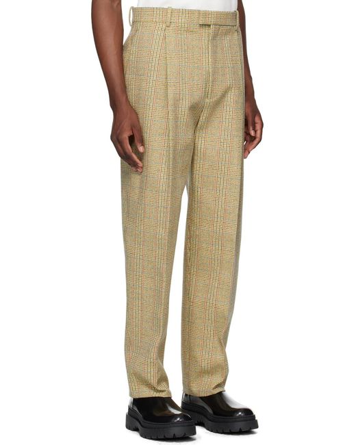 Bottega Veneta Natural Prince Of Wales Wool Trousers for men