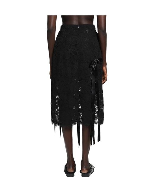 Simone Rocha Black Ribbon-Loop Skirt