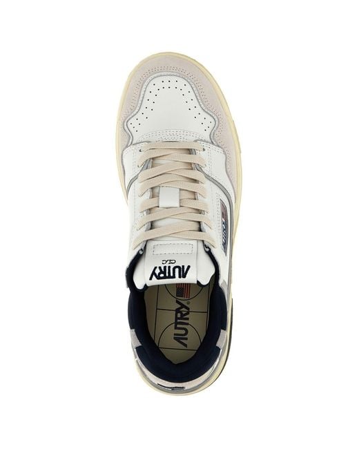 Autry White Clc Lace-Up Sneakers for men
