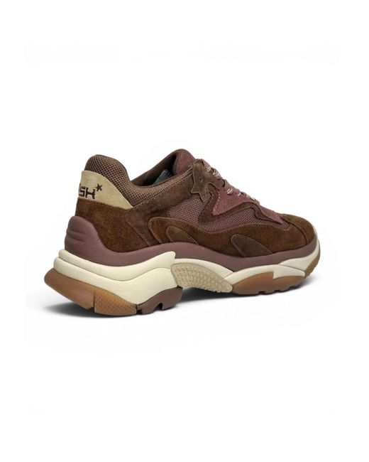 Ash Brown Round-Toe Sneakers