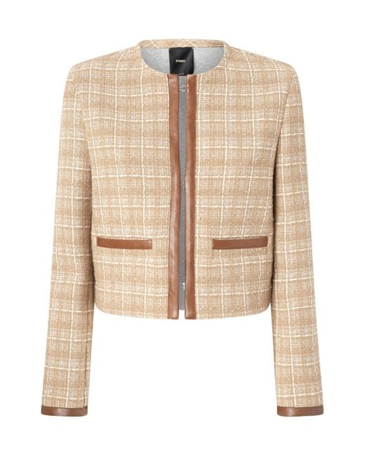 Pinko Natural Small Open Tweed Jacket