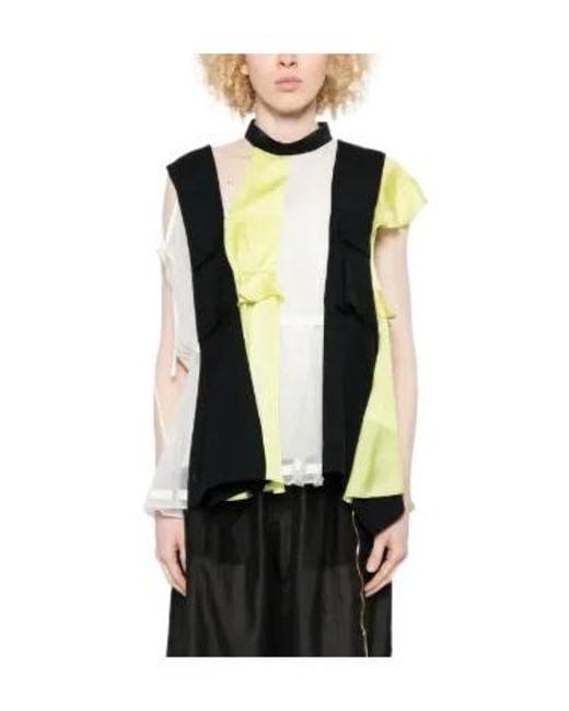 Sacai Black Ruffled Blouse