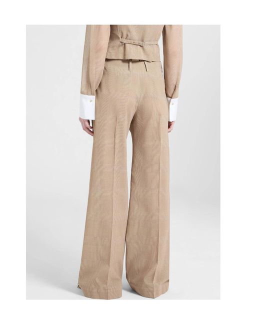 Ermanno Scervino Natural Wide-Leg Trousers