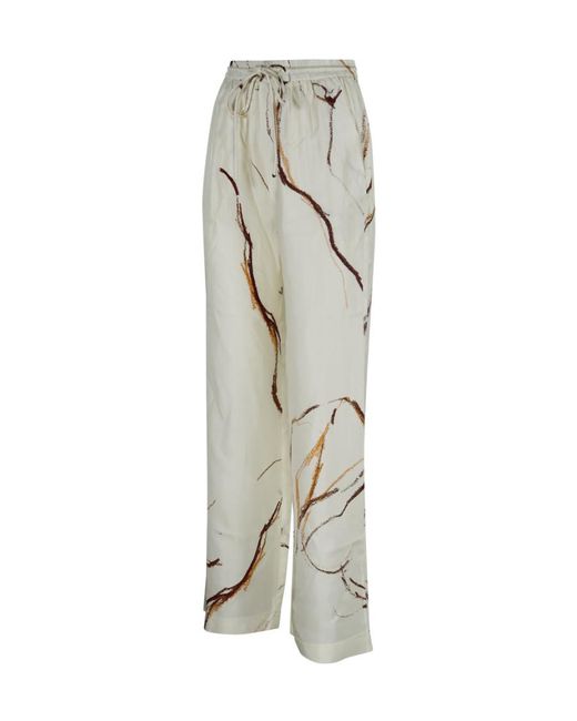 Nanushka Gray Drawstring Wide-Leg Trousers