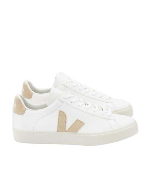 Veja White Logo Low-Cut Sneakers
