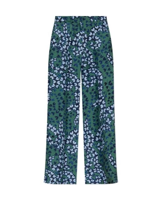 Lanvin Blue Satin Pleated Trousers