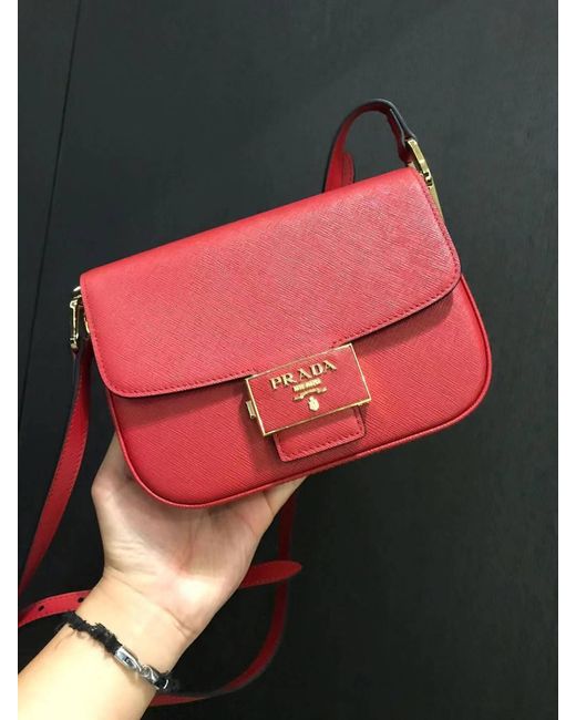 Prada Red Logo Shoulder Bag
