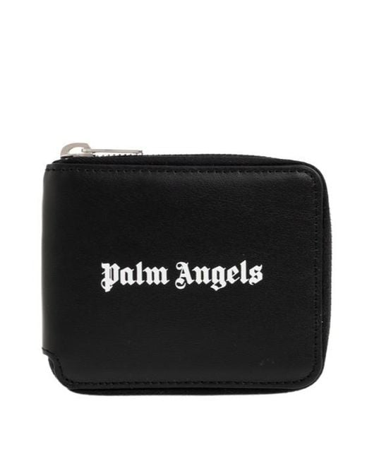 Palm Angels Black Zip-Around Wallet for men