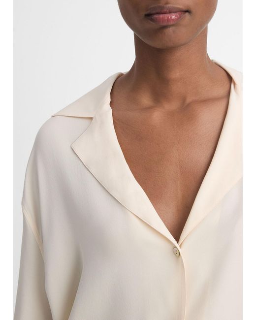 Vince Natural Semi-Sheer Silk Shirt