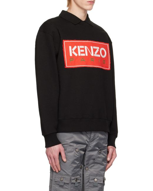 KENZO Blue Logo Printed Crewneck Sweatshirt for men