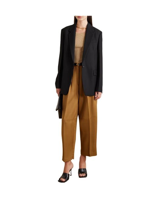 Altuzarra Natural Dash Pleated Twill Barrel-Leg Pants