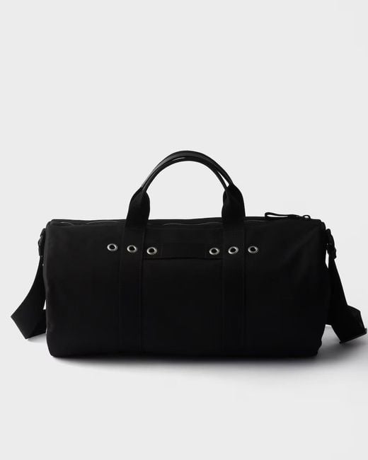 Prada Black Canvas Duffel Bag for men