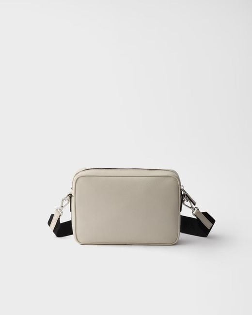 Prada Gray Saffiano Leather Shoulder Bag for men
