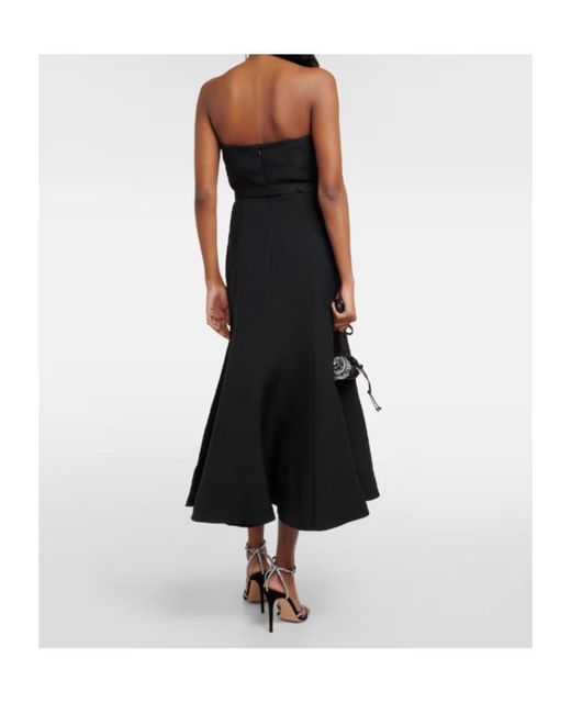 Roland Mouret Black Off-The-Shoulder Midi Dress