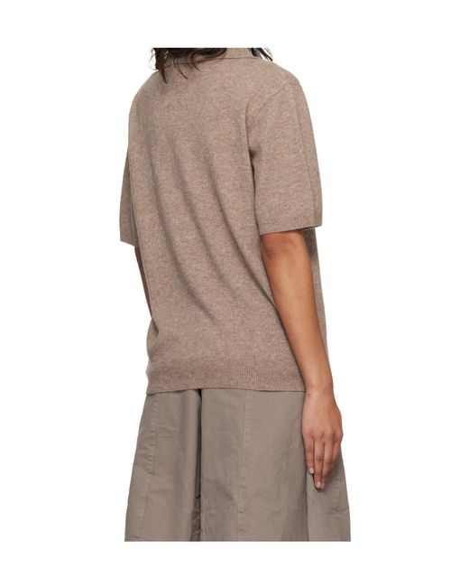 Entire studios Brown Short Sleeve Knit Polo