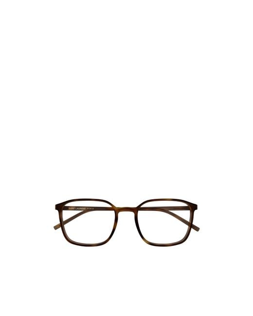Saint Laurent White Eyewear Square Frame Glasses for men