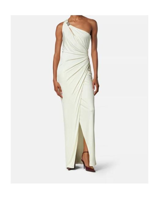 Versace White Viscose-Jersey Draped Gown