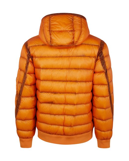 C P Company Orange D.D. Shell Down Hooded Jacket for men