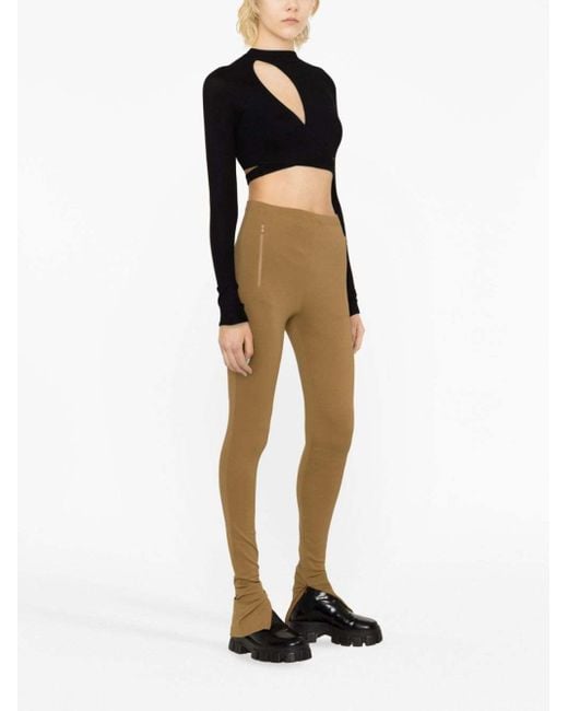 Wardrobe NYC Natural Ankle-Zip High-Waist Leggings