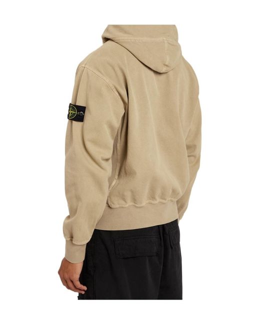 Stone Island Natural Hooded Canvas Work Jacket for men