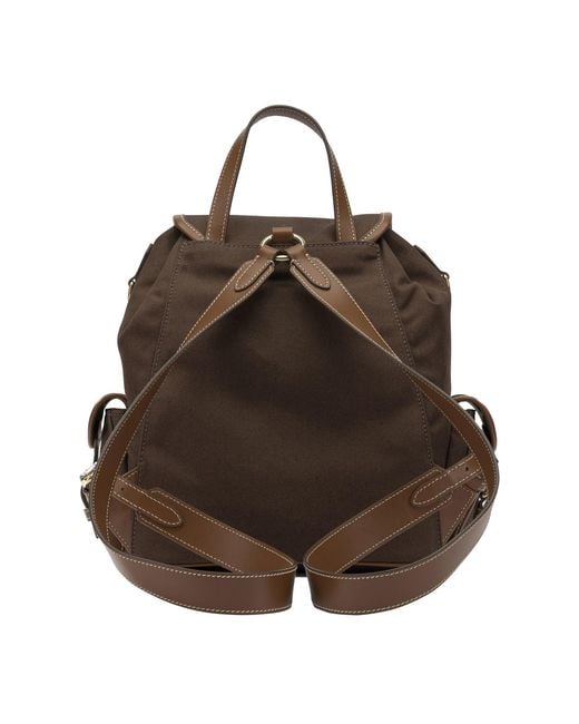 Miu Miu Brown Logo Backpack