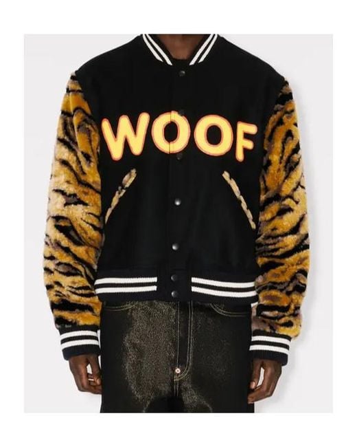 KENZO Black Tiger' Genderless Printed Varsity Jacket for men