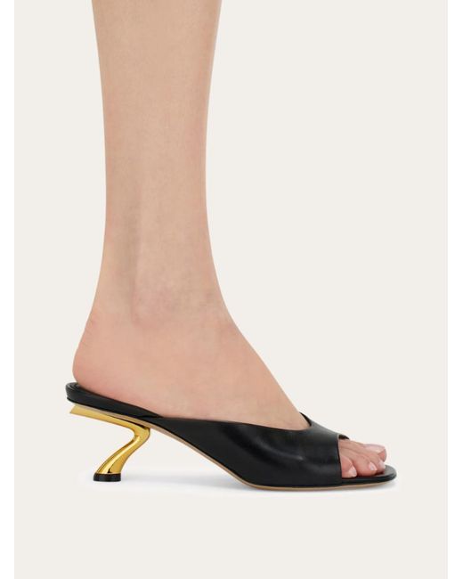 Ferragamo Brown Ferragamo Sculpted Heel Heeled Sandals