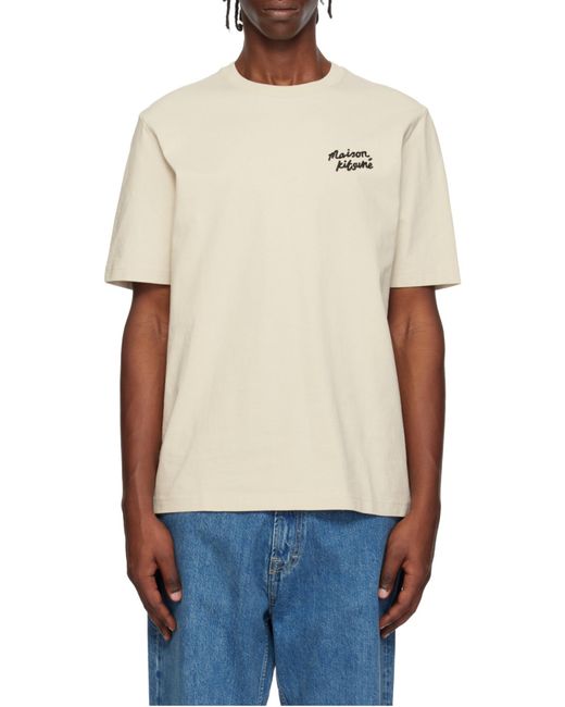 Maison Kitsuné White Maison Kitsuné Handwriting Comfort T-Shirt for men