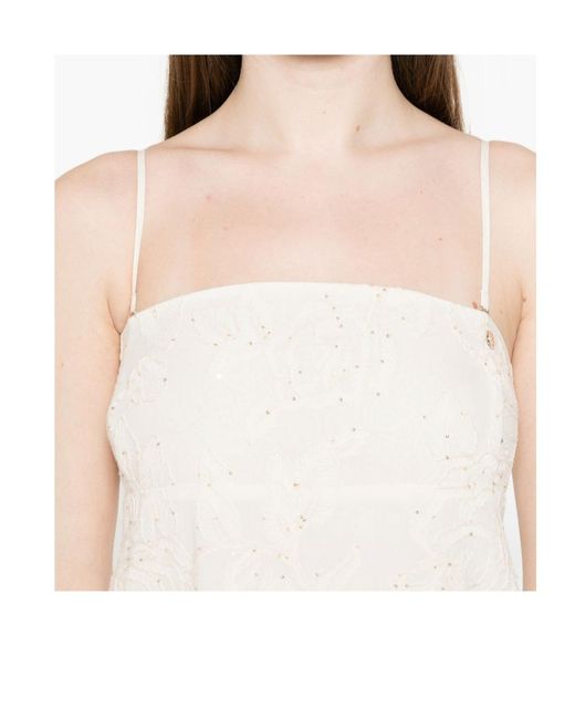 Liu Jo White Embellished Sleeveless Dress